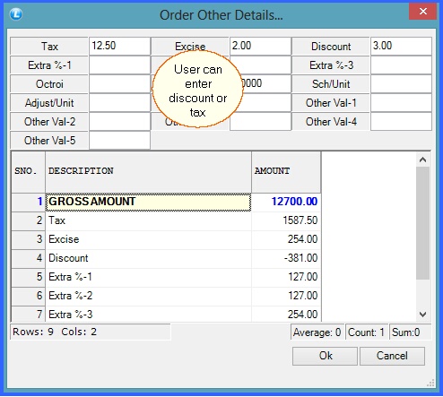 fmcg purchase order other details